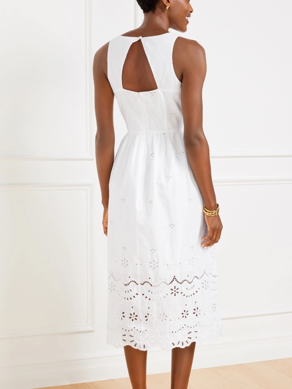 NWT Stunning Talbots White Eyelet Midi Dress - Picture 2 of 16